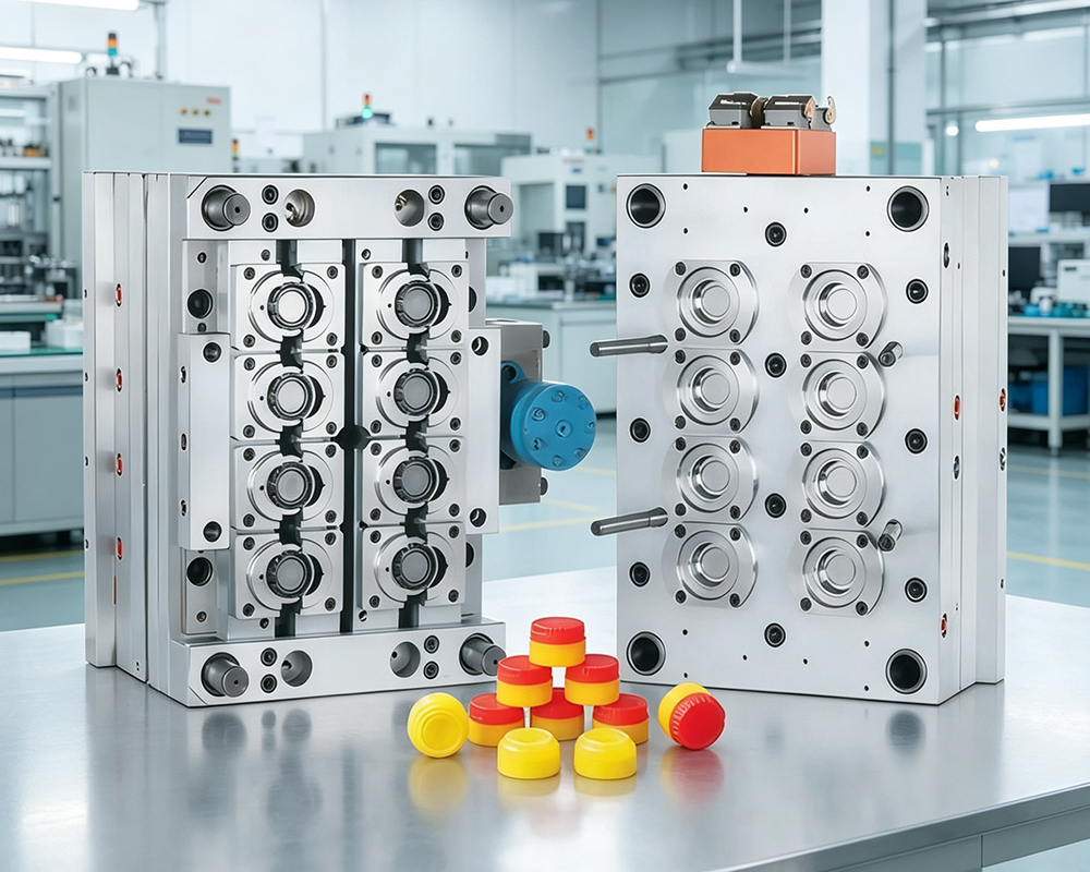 8 Cavity Edible Oil Bottle Cap Mould | Cooking Oil Closure Cap Injection Mould Manufacturer in China | BOXIANG Mould