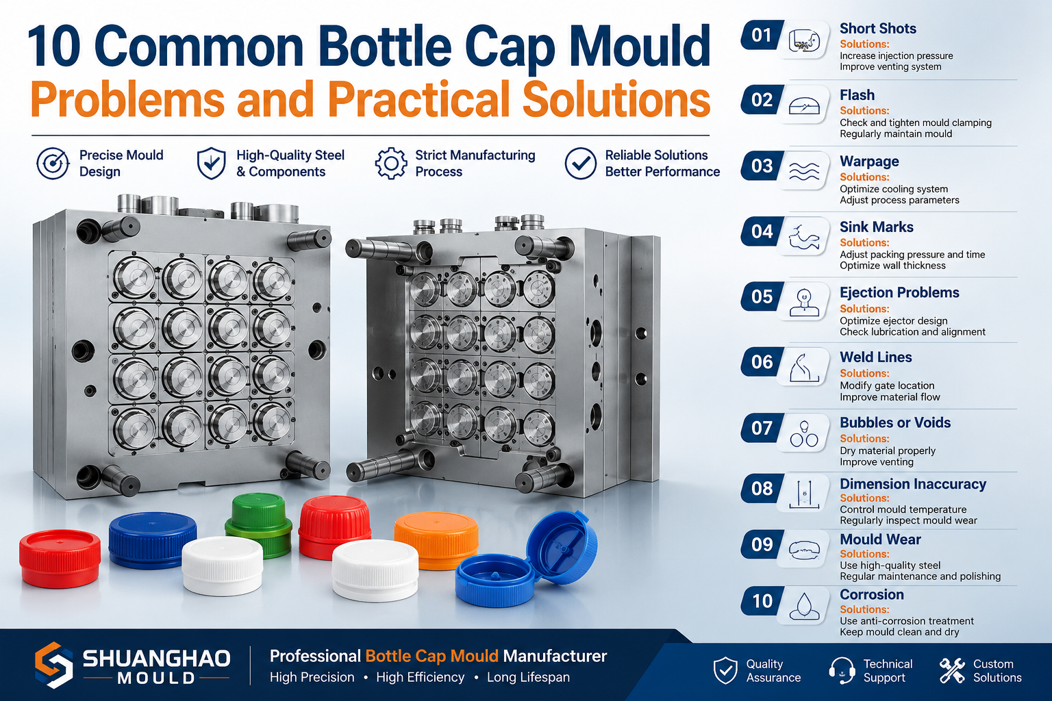 10 Common Bottle Cap Mould Problems and Practical Solutions