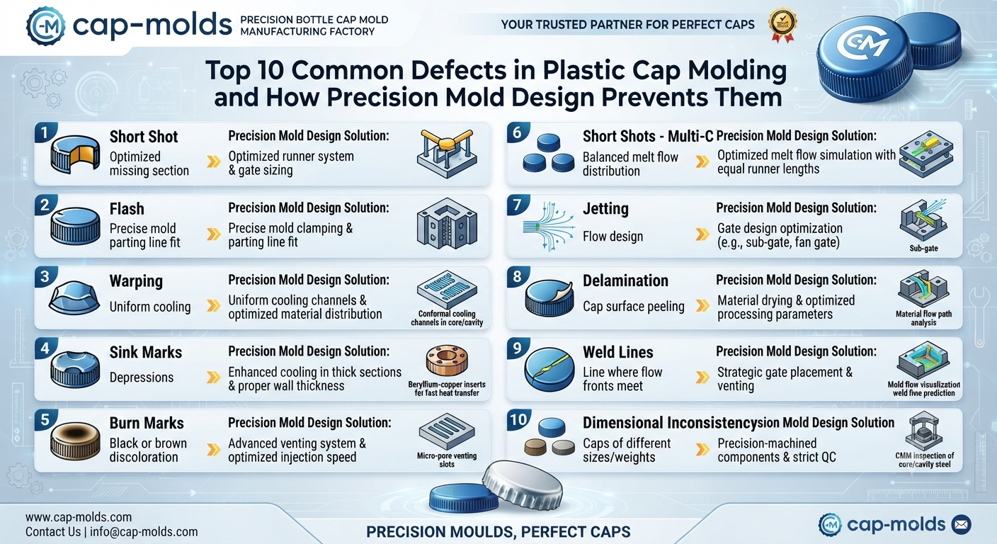 Top 10 Common Defects in Plastic Cap Molding and How Precision Mold Design Prevents Them