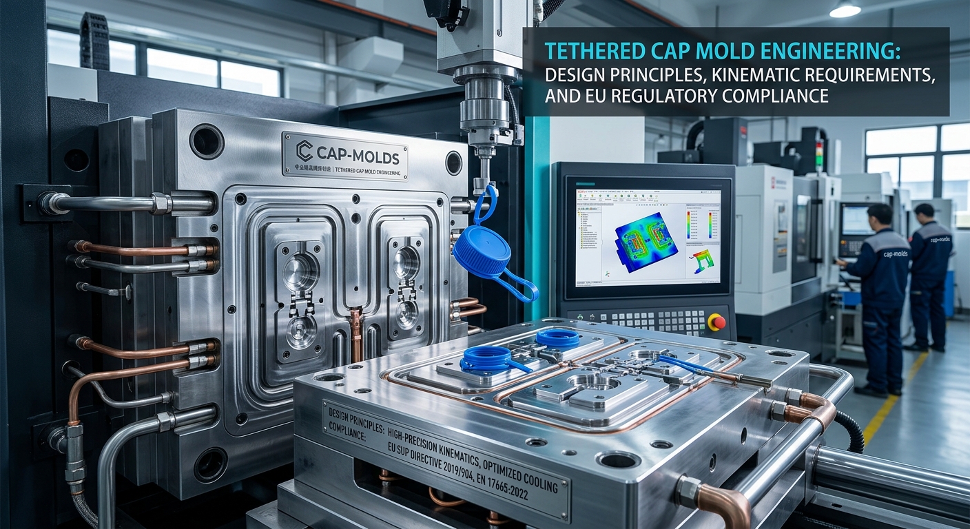 Tethered Cap Mold Engineering: Design Principles, Kinematic Requirements, and EU Regulatory Compliance